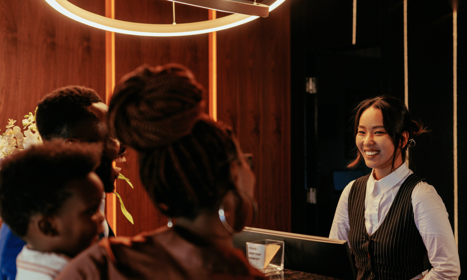 Concierge and guests.